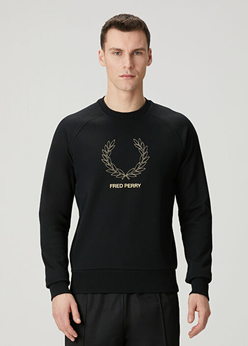 FRED  PERRY スウェット Fred Perry - Regular Fit Outline Laurel Wreath Siyah Sweatshirt