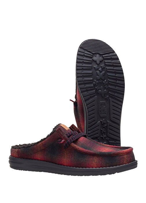 Wally Kırmızı Siyah Ekose Desenli Erkek Terlik - Görsel 4