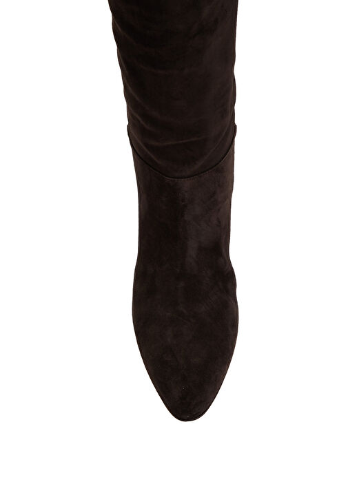 Koyu Kahverengi Kadın Süet Çizme - Görsel 6