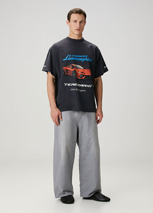 Balenciaga - Siyah Lamborghini Baskılı T-shirt - Siyah