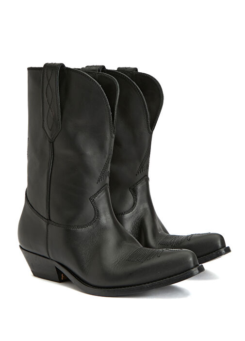 Wish Star Siyah Kadın Deri Bot - Görsel 3