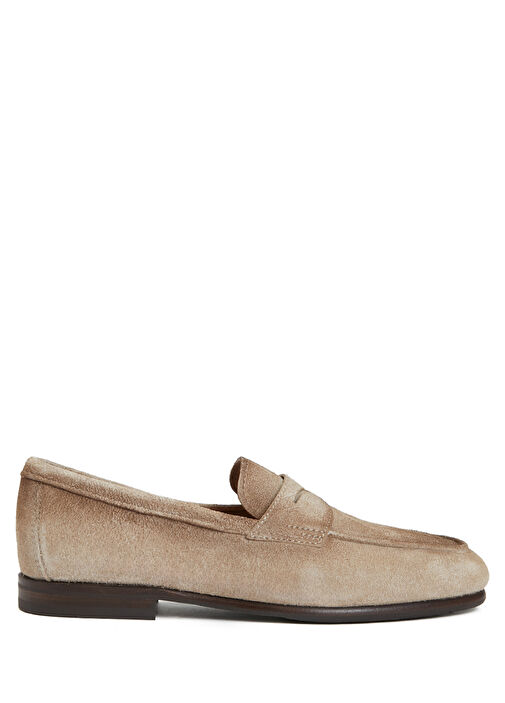 Bej Erkek Deri Loafer - Görsel 2