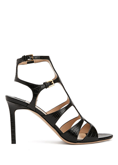 Siyah Kadın Deri Sandalet - Görsel 2