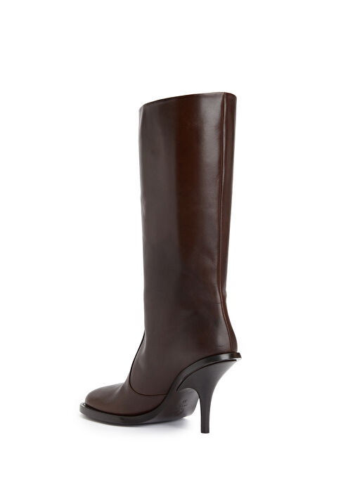 Koyu Kahverengi Kadın Deri Bot - Görsel 4