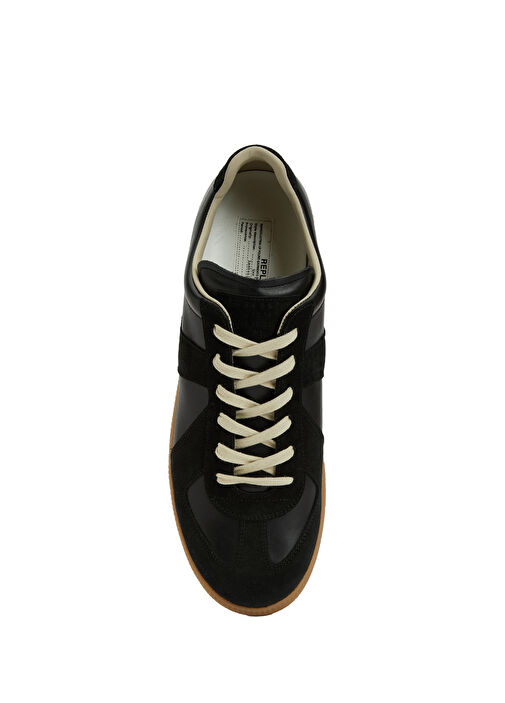 Replica Siyah Erkek Deri Sneaker - Görsel 5