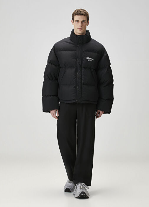 Balenciaga Siyah Erkek Siyah Logo Nakışlı Puff Mont 1924412 | Beymen