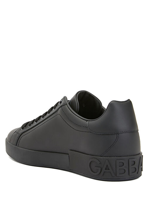 Portofino Siyah Erkek Deri Sneaker - Görsel 4