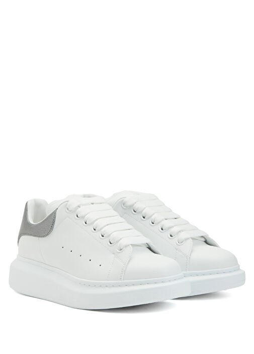 Oversized Beyaz Silver Kadın Deri Sneaker - Görsel 3