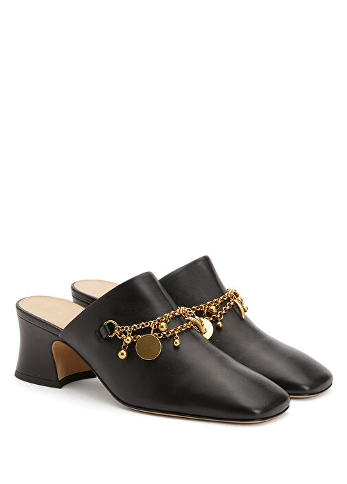 Charms Siyah Kadın Deri Terlik - Görsel 3