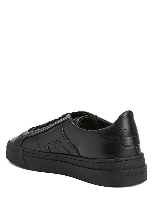 Siyah Erkek Deri Sneaker - Görsel 4