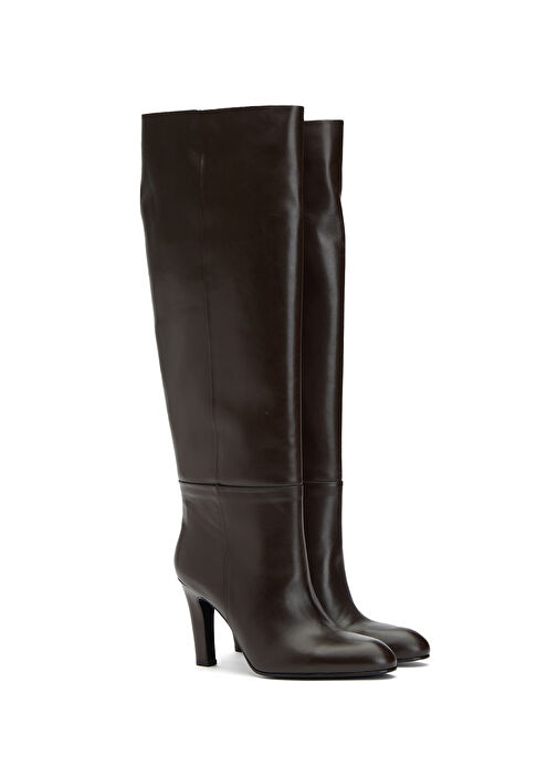 Kahverengi Kadın Deri Çizme - Görsel 3