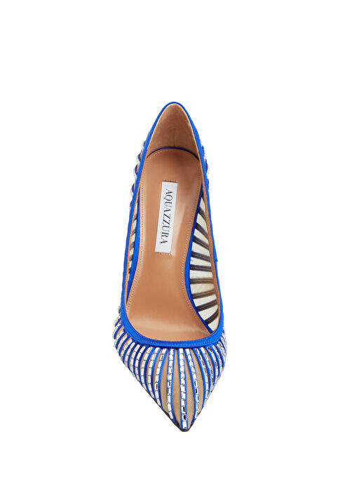 Passions Mavi Taşlı Topuklu Ayakkabı - Görsel 5