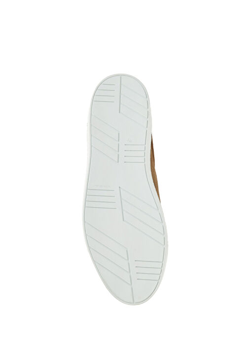 Bej Logo Detaylı Erkek Deri Sneaker - Görsel 6