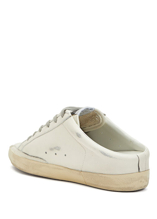 Super Star Sabots Pembe Beyaz Kadın Deri Terlik - Görsel 4