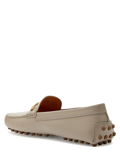 Ekru Kadın Deri Loafer - Görsel 4