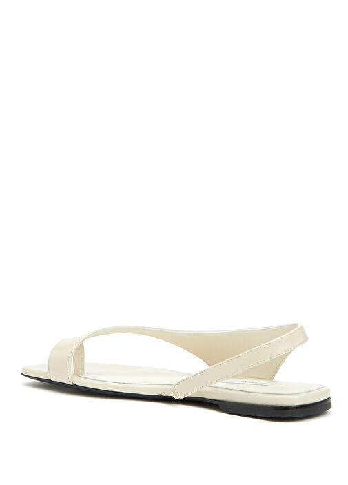 Beyaz Kadın Deri Sandalet - Görsel 4