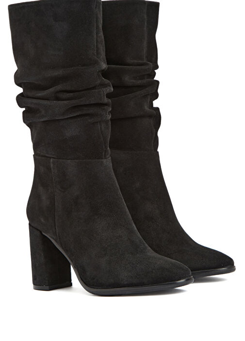 Siyah Büzgülü Kadın Çizme - Görsel 3