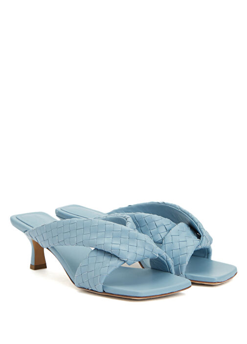 Riva Açık Mavi Kadın Deri Terlik - Görsel 3