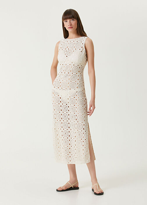 Amour et Naturel - Cream Midi Lace Beach Dress