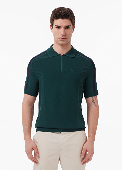 Lacoste Yeşil-YZP Erkek Koyu Yeşil Classic Fit Polo Yaka Kısa