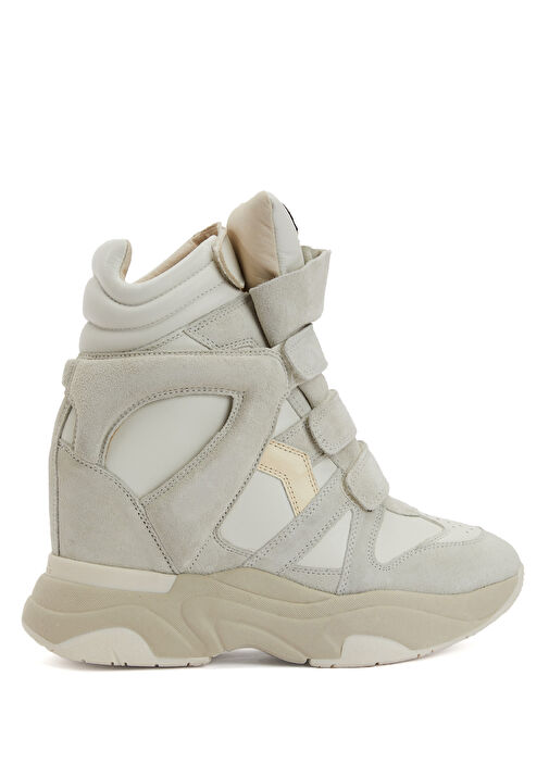 Beyaz Gizli Topuklu Kadın Deri Sneaker - Görsel 2