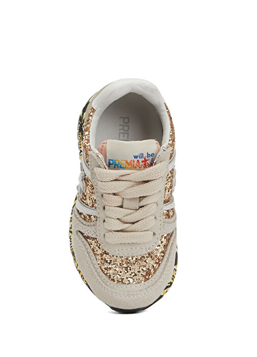 Sky Payetli Çocuk Deri Sneaker - Görsel 5