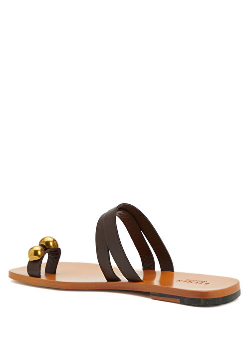 Kahverengi Kadın Deri Terlik - Görsel 4