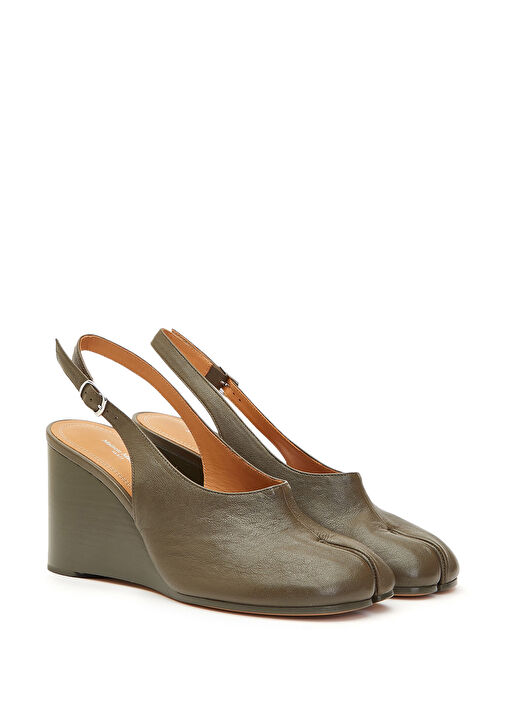 Maison Margiela Vizon Maison Margiela Tabi Wedge Deri Topuklu Ayakkabı