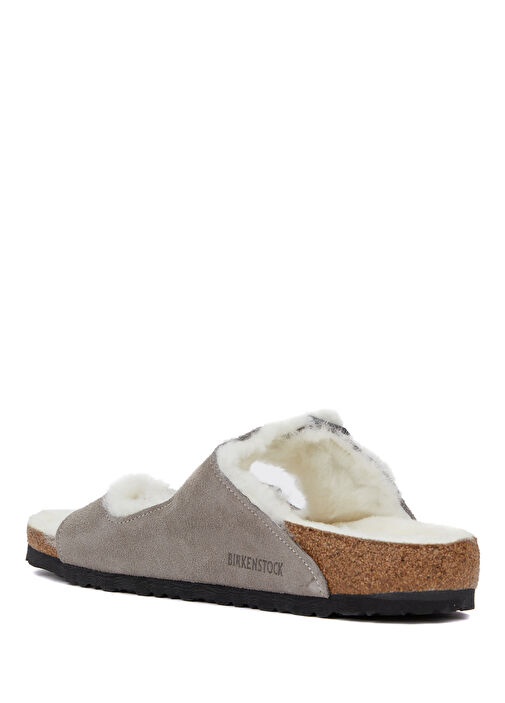 Arizona Shearling Taş Erkek Süet Terlik - Görsel 4