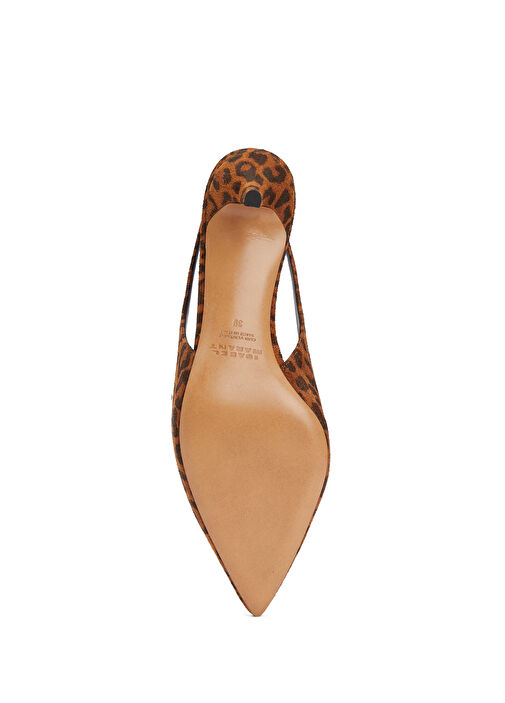 Padim Leopar Desenli Süet Topuklu Ayakkabı - Görsel 7
