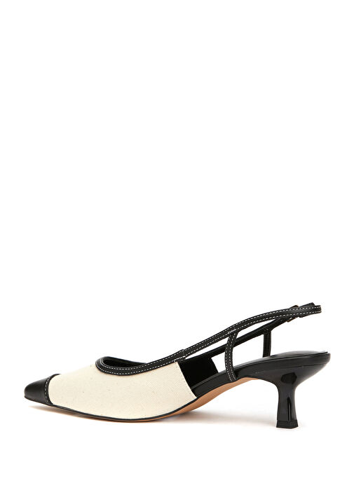 Siyah Bej Topuklu Ayakkabı - Görsel 4