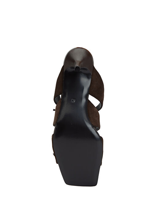 Academia Academia Koyu Kahverengi Kahverengi Amorf Tokalı Kadın Süet Terlik Sandalet & Terlik | Beymen Koyu Kahverengi - 6. görsel