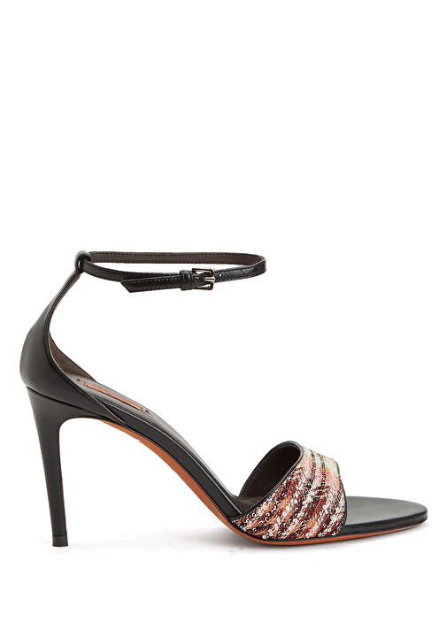 Çok Renkli Payetli Kadın Deri Sandalet - Görsel 2