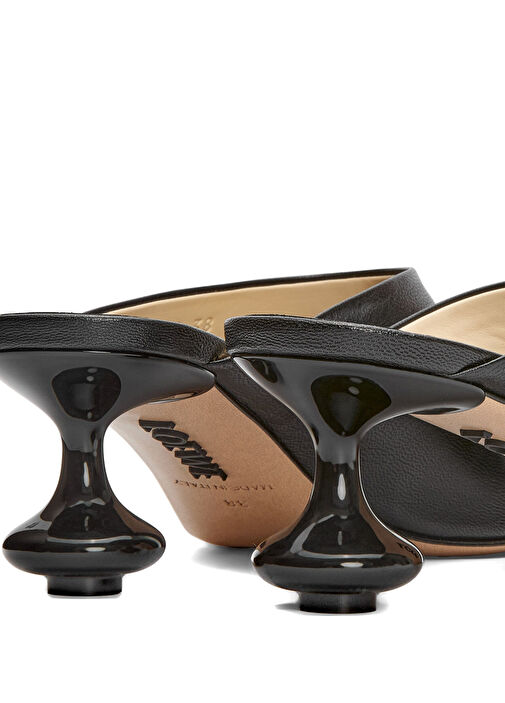 Toy Siyah Kadın Deri Terlik - Görsel 5