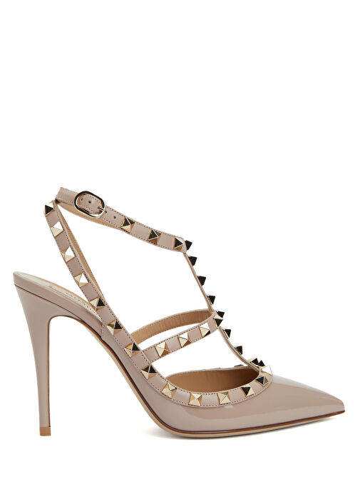 Rockstud Pudra Deri Topuklu Ayakkabı - Görsel 2