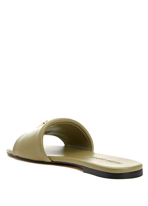 Yeşil Kadın Deri Terlik - Görsel 4