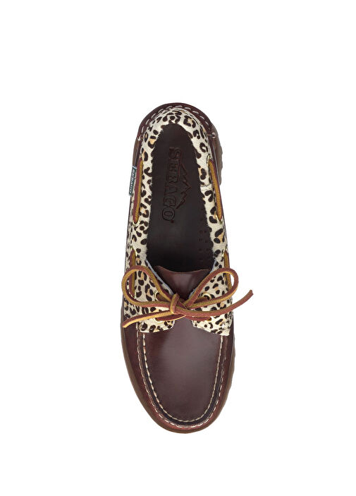 Ranger Collar Wild Leopar Kadın Deri Loafer - Görsel 4