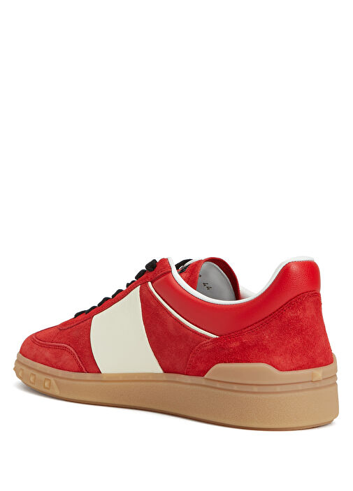 Kırmızı Beyaz Erkek Deri Sneaker - Görsel 4