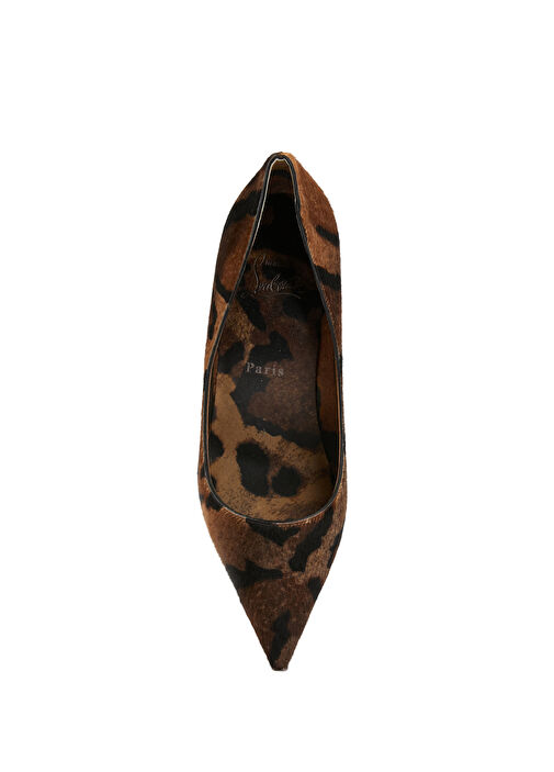 Miss Leopar Desenli Deri Stiletto - Görsel 5
