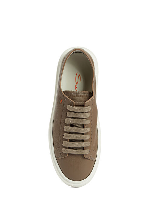 Clean Kahverengi Kadın Deri Sneaker - Görsel 5