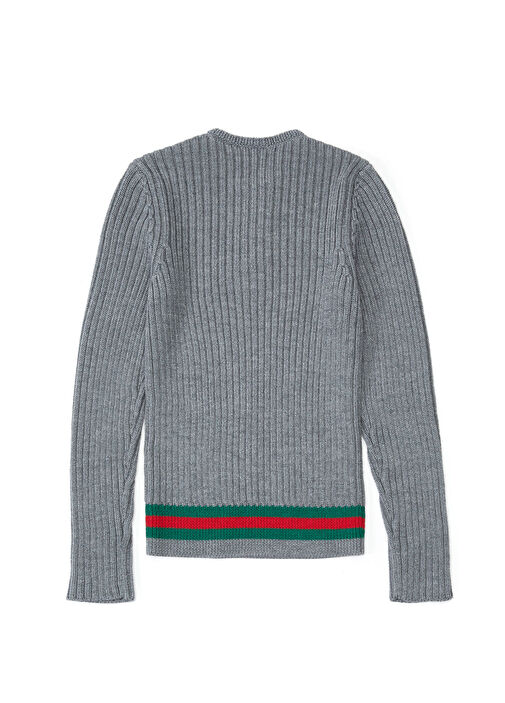 Gucci - Kırmızı Logo Jakarlı Erkek Çocuk Yün Kazak - Çok Renkli