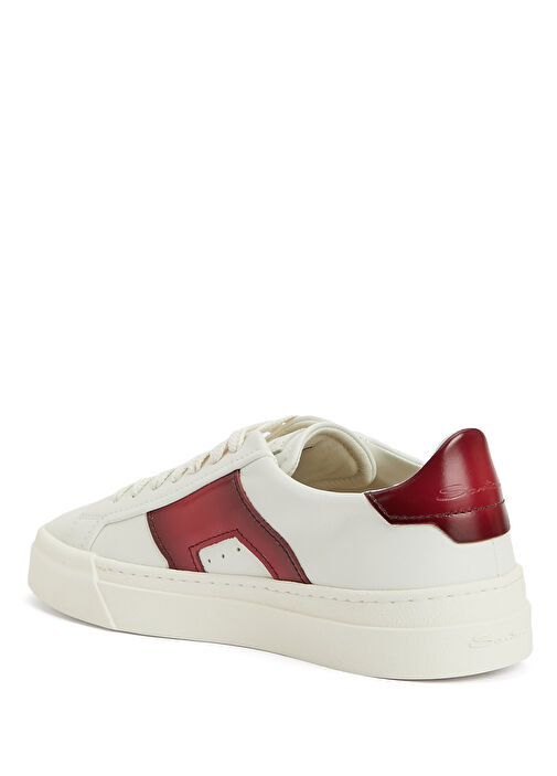 Kırmızı Beyaz Erkek Deri Sneaker - Görsel 4