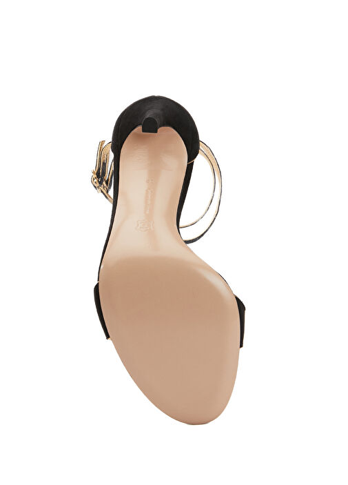 Siyah Kadın Süet Sandalet - Görsel 6