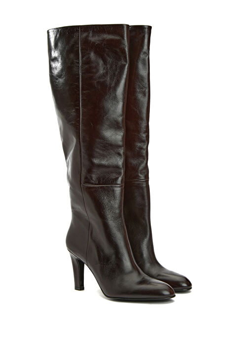 Kahverengi Kadın Deri Çizme - Görsel 3