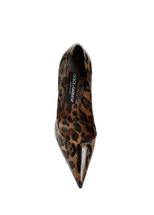 Leopar Desenli Deri Stiletto - Görsel 5