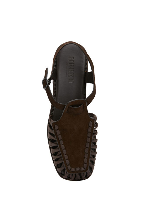 Alaro Koyu Kahverengi Erkek Deri Sandalet - Görsel 5