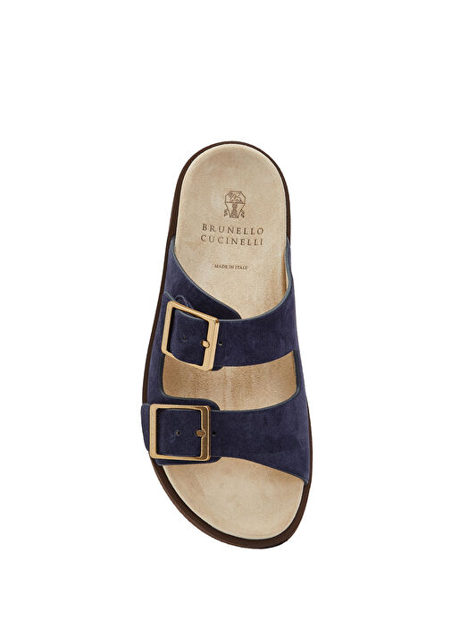 Brunello Cucinelli Lacivert Brunello Cucinelli Süet Erkek Terlik