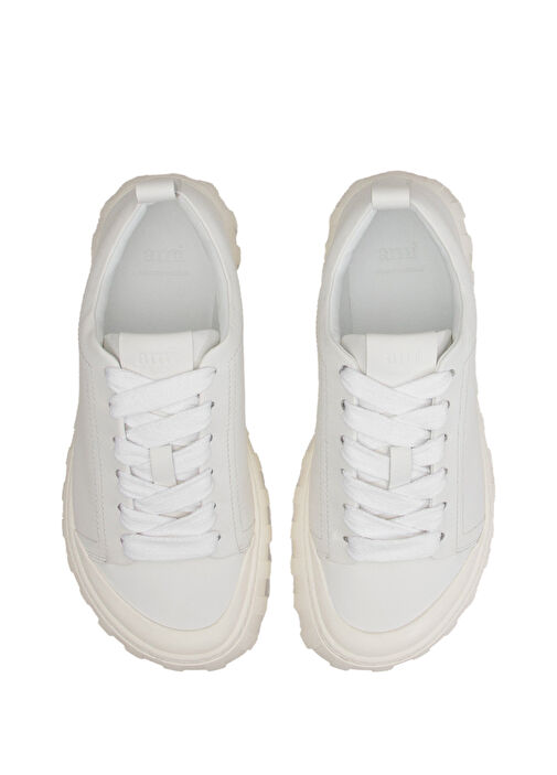 Beyaz Kadın Deri Sneaker - Görsel 4