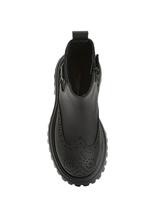 Siyah Erkek Çocuk Deri Bot - Görsel 6