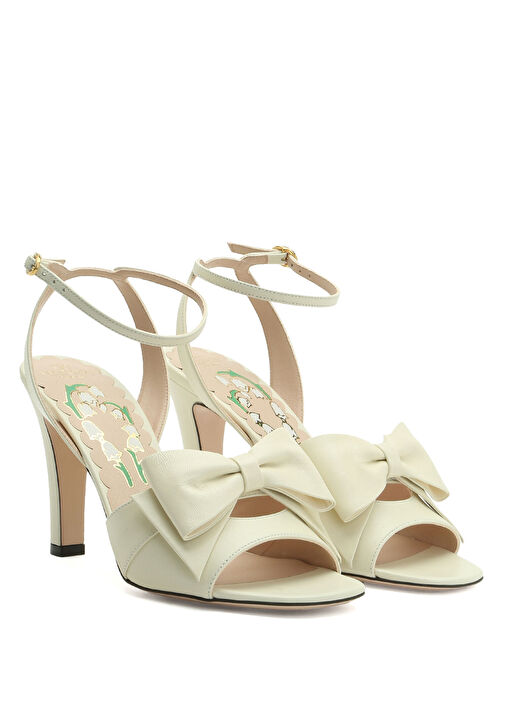 Valentino Garavani Ekru Valentino Garavani Deri Kadın Sandalet